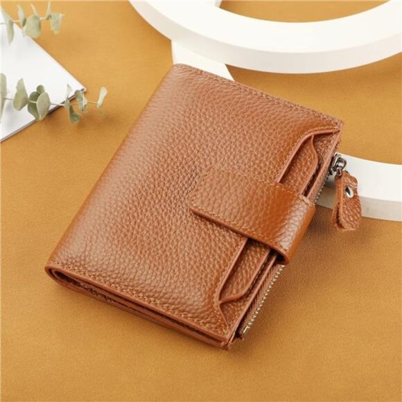 New Small Compact Women Wallet RFID Blocking Genuine Leather Bifold Purse - Picture 6 of 6